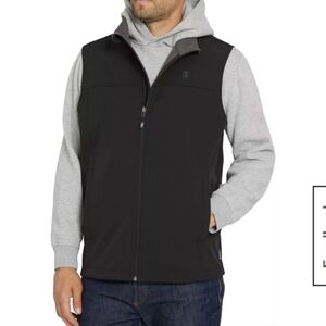 Izod Men's Black Fleece Lined Vest XL